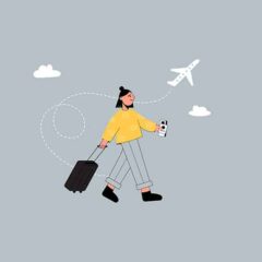 Girl Travelling Illustration