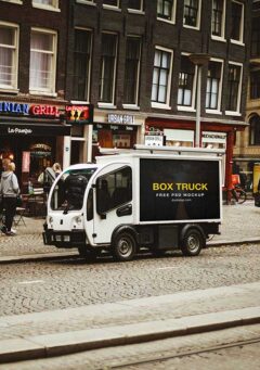 Free Small Box Truck Mockup