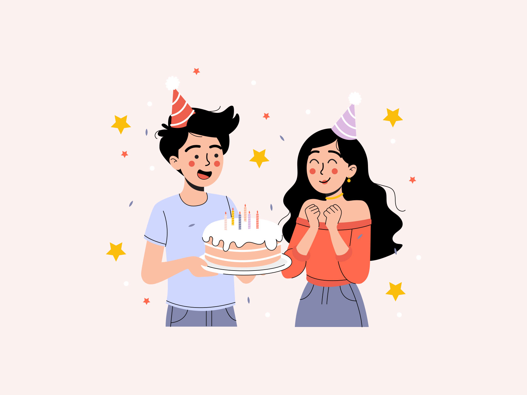 Free Girl Birthday Celebration Illustration
