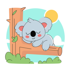Free Sleeping Koala Illustration