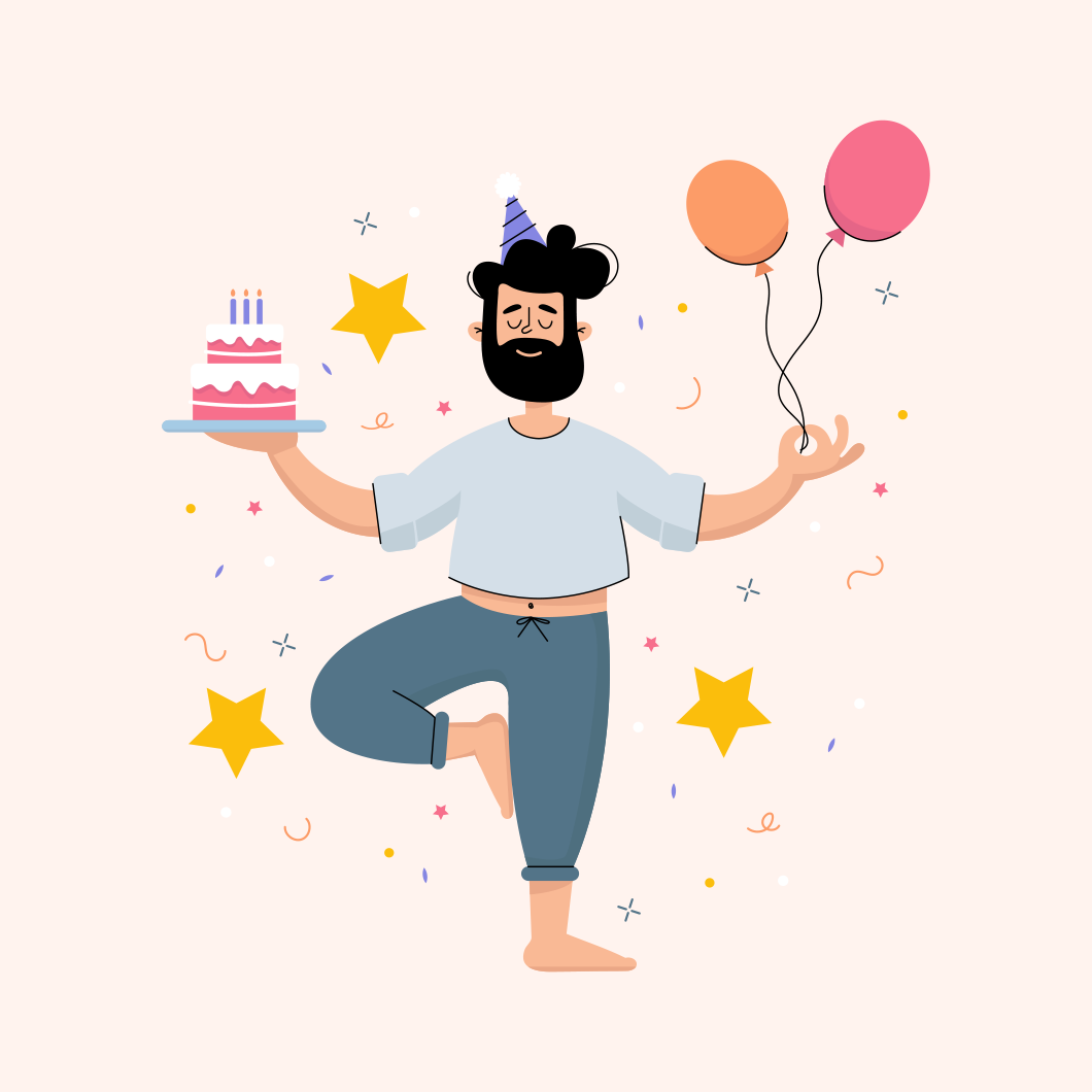 Free Birthday Boy Celebrating Illustration